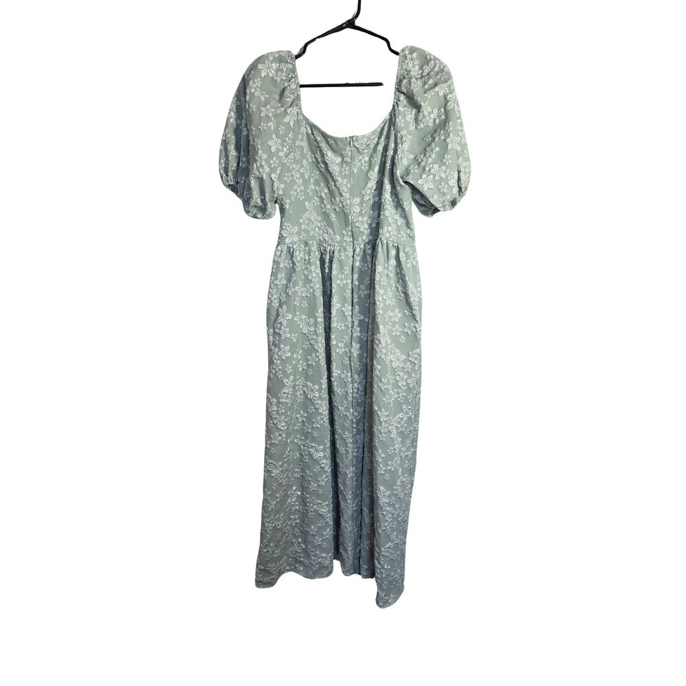 Cottagecore Floral 3D Cloque Puff Sleeve Dress Sweetheart Midi Sz [X] - Picture 3 of 3